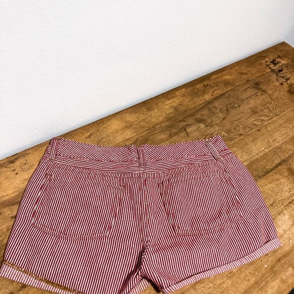 100% Cotton Low Rise Short Shorts Red and White stripe Size 4 - Picture 12 of 15